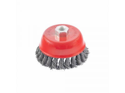 Щетка для УШМ, 100 мм, М14, "чашка", крученая проволока 0,5 мм// MATRIX